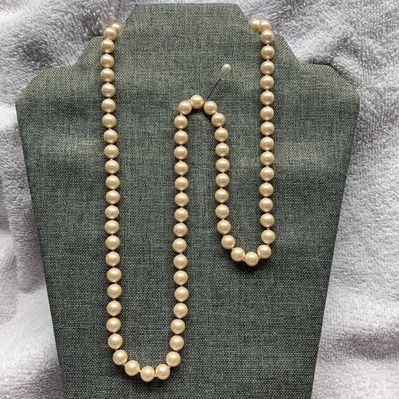 Monet Pearl Necklace. 29" Long. Individually knotted. Preowned. (582) - Picture 1 of 4